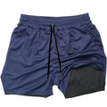 Double-layer camouflage quick-drying shorts for summer running and fitness in black and white