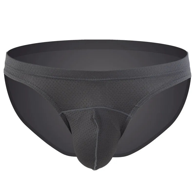 Men's nylon underwear in transparent loose design showing available colour options