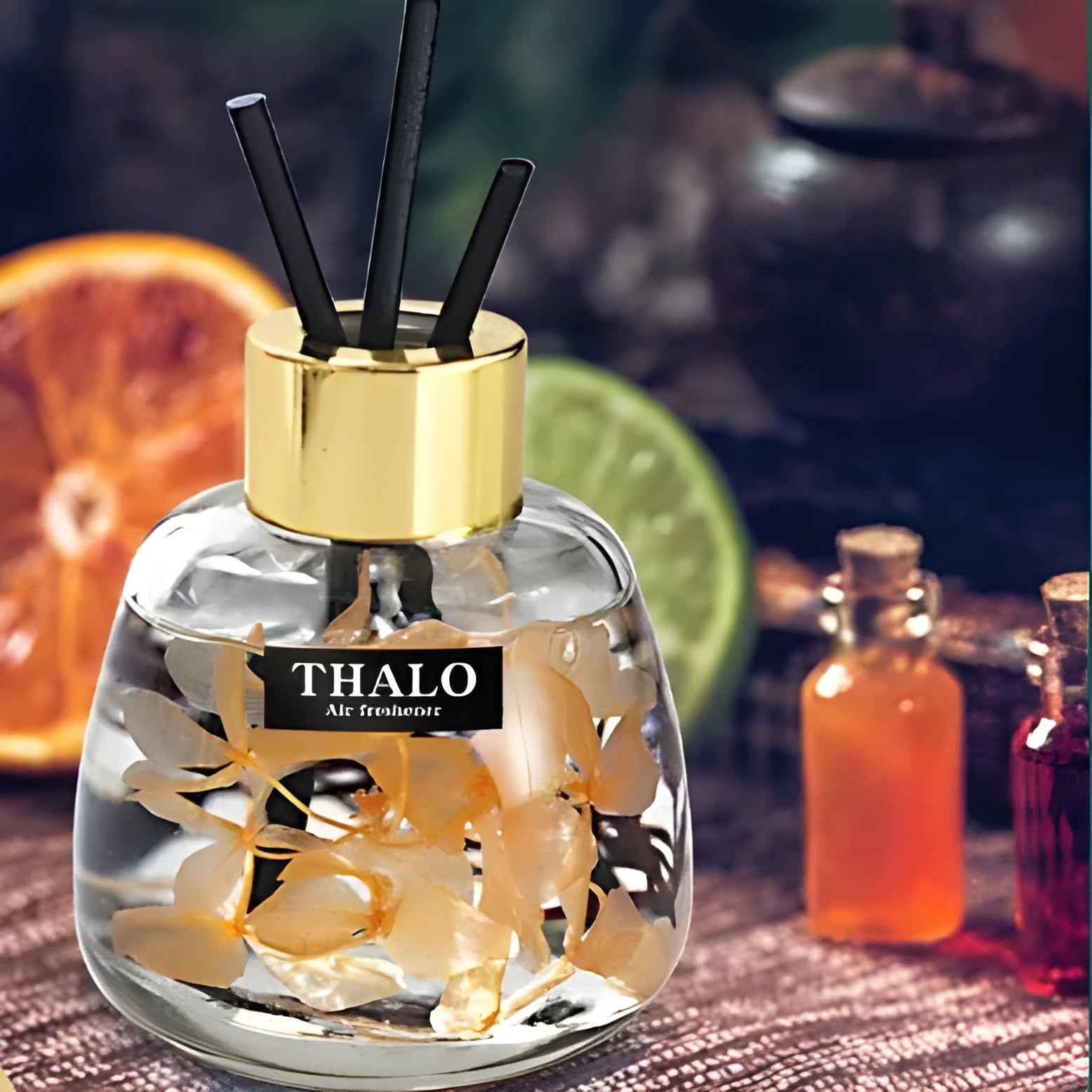 Glass car aromatherapy ornament bottle with loose incense function in creative automotive decoration style
