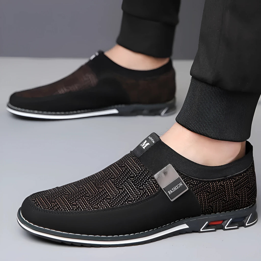 Men's casual flat low-top synthetic leather shoes in a colour option, rubber sole, square toe, low heel 1-3cm