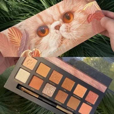 Twelve-pan animal theme eyeshadow palette showing Golden Tiger, Red Fox and Wild Leopard colour shades