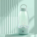 Automatic electric shaker bottle in cream white with USB charging port and handle, 350ml capacity
