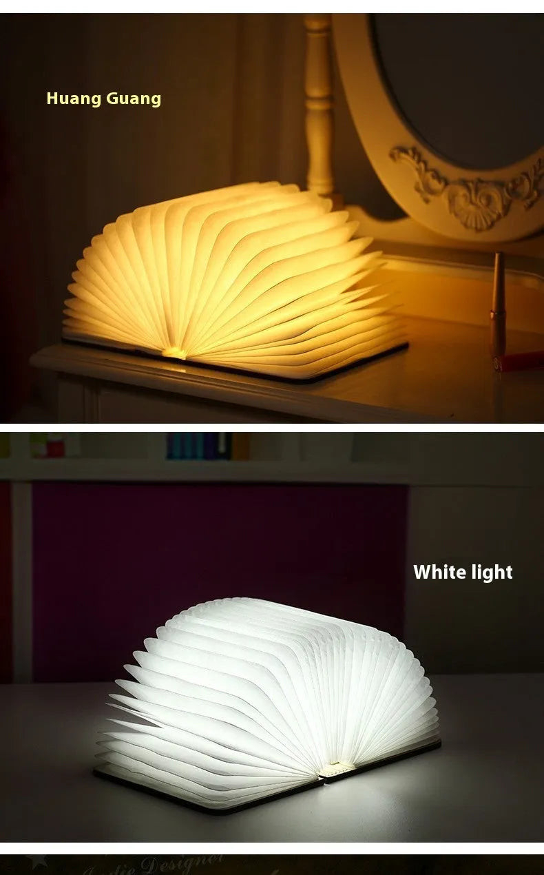 Creative LED wooden boy lamp in Maple White finish, battery-powered night light with modern simple design