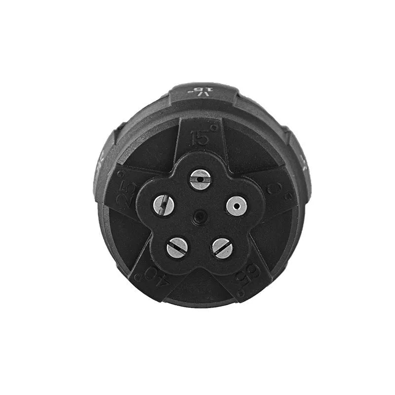 Five-in-one high-pressure water gun nozzle with replaceable spray tips in engineering plastic