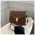 Soft PU leather clamshell messenger bag with horizontal square shape in four colour options