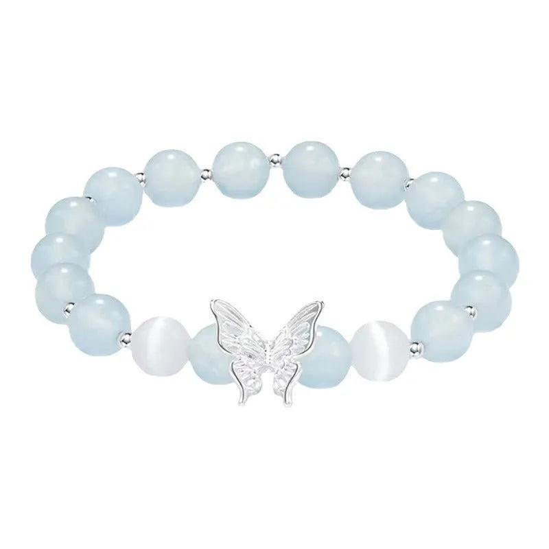 Cat eye crystal bracelet for women with butterfly and bow design in princess style