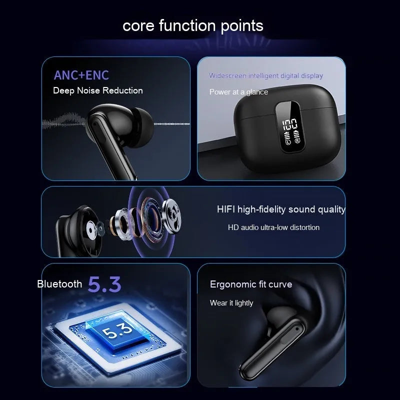 Y40 true wireless Bluetooth earphone in charging compartment with dual noise cancellation feature