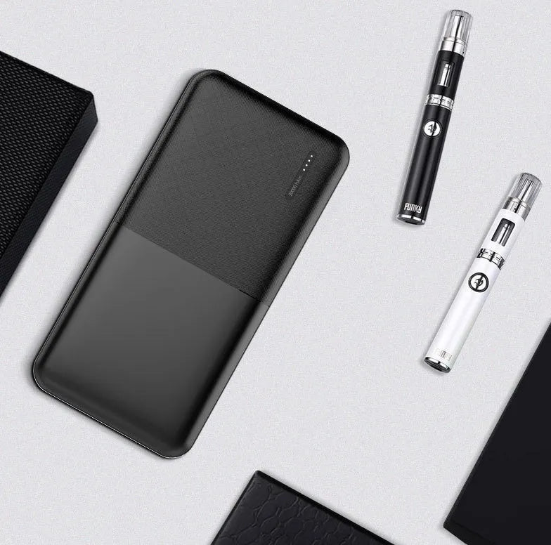 Large capacity 20000 mAh black power bank with polymer battery and multi-port output