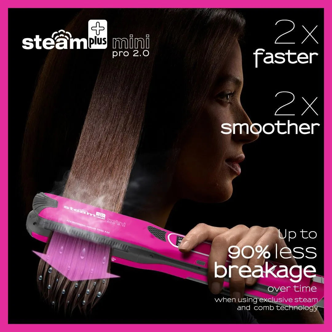 Mini steam splint spray hair straightener in purple, rose red or champagne colour with 200W power