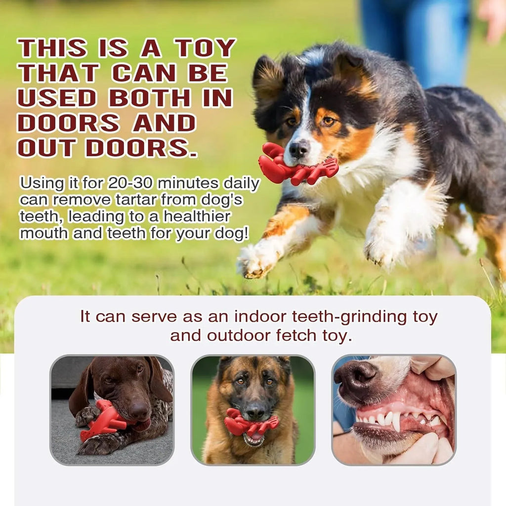 Red hard chew toy for large dogs measuring 170mm by 132mm for aggressive chewers