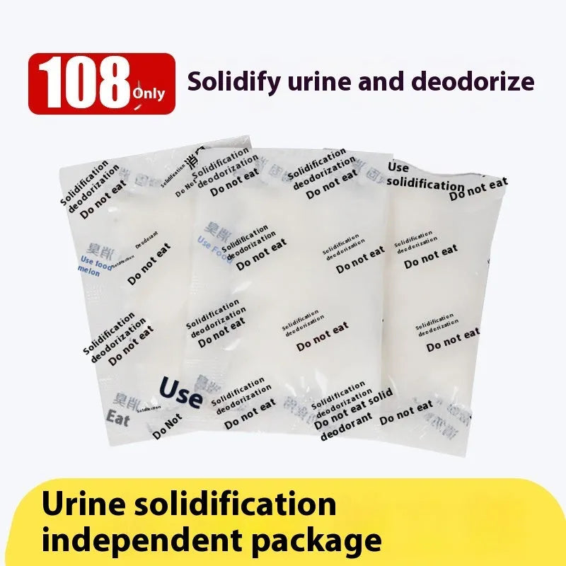 Disposable urine curing agent powder with garbage bag for outdoor travel and car emergency use