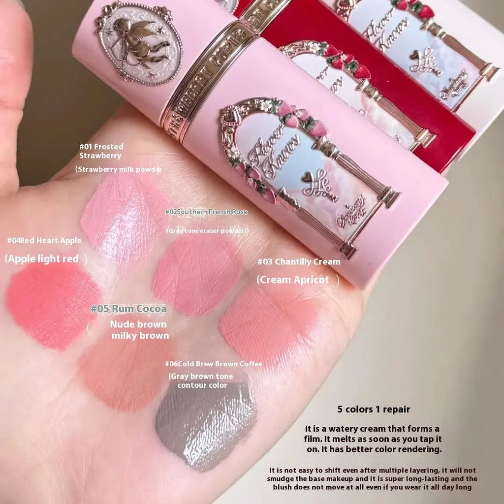 Cupid series liquid blush in six shades for natural cheek colour