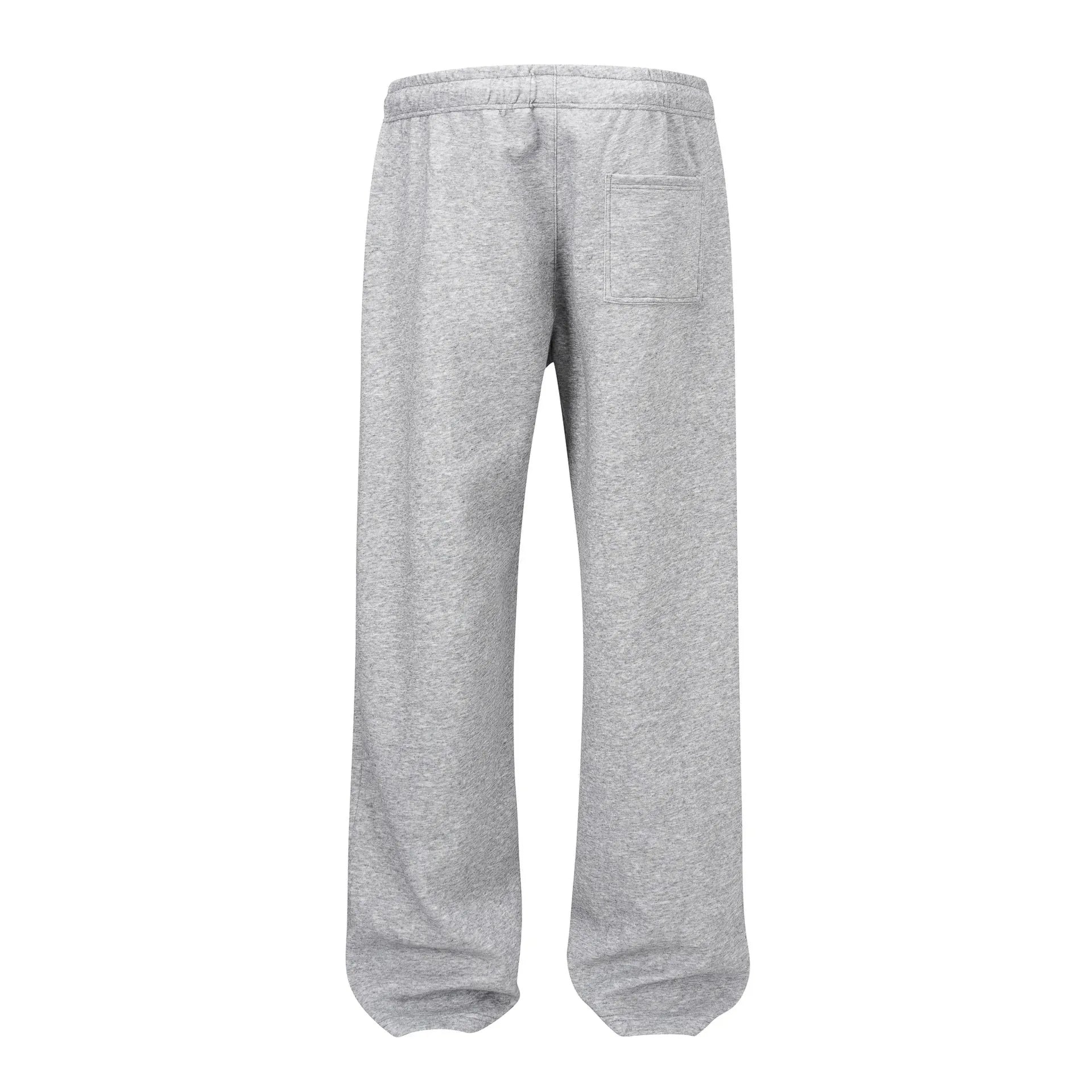 Men's solid colour cotton straight wide-leg casual pants in H803 Black, shown flat lay on neutral background