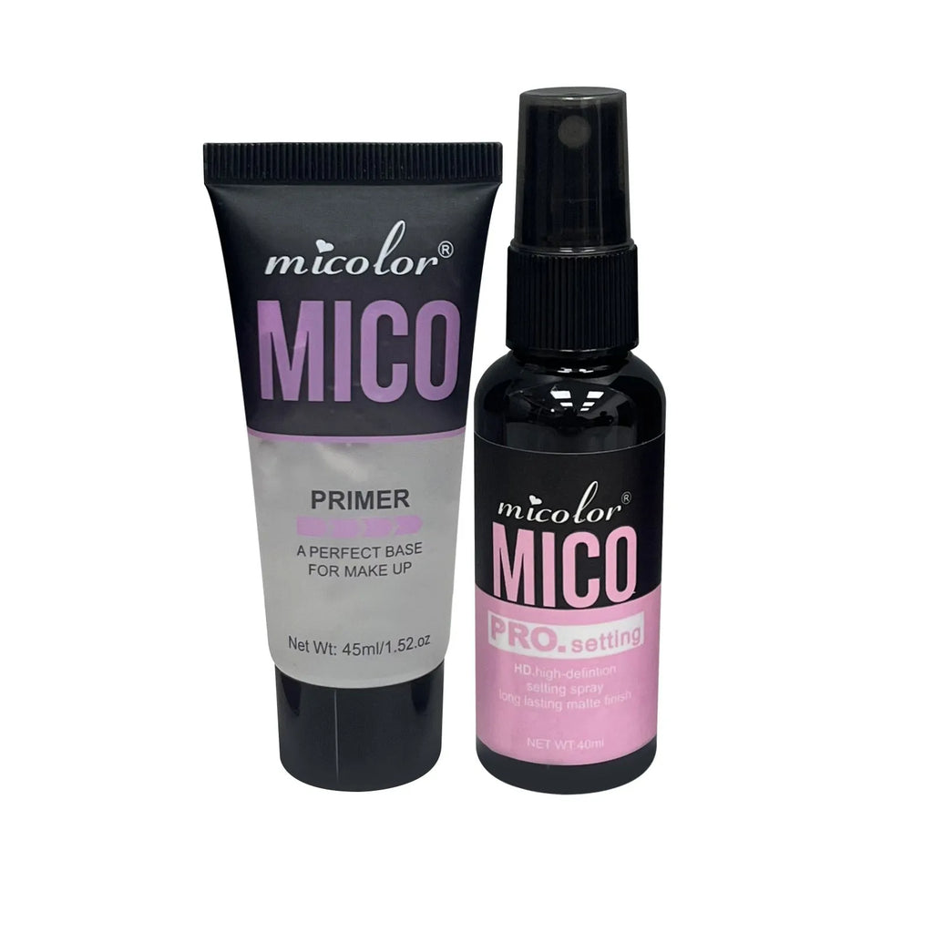 Makeup primer and finishing spray two-in-one cosmetics set with 45ml and 40ml bottles