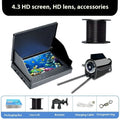 Fish finder underwater camera with 4.3 inch screen, showing HD underwater view with night vision lights on.