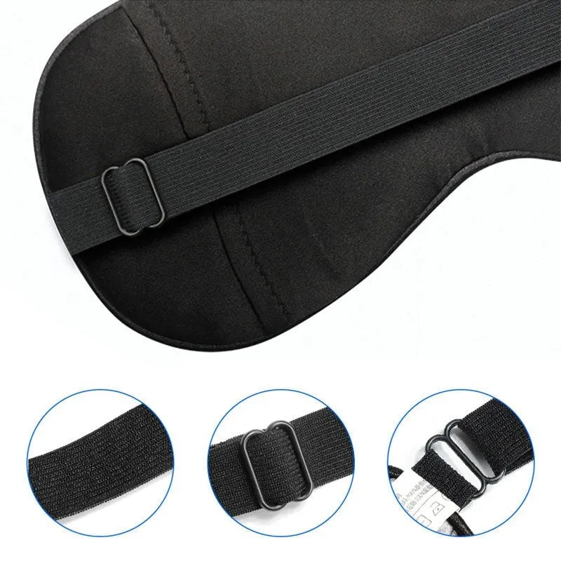 Silk eye mask in peacock blue with adjustable strap, lightweight 20g sleep blindfold