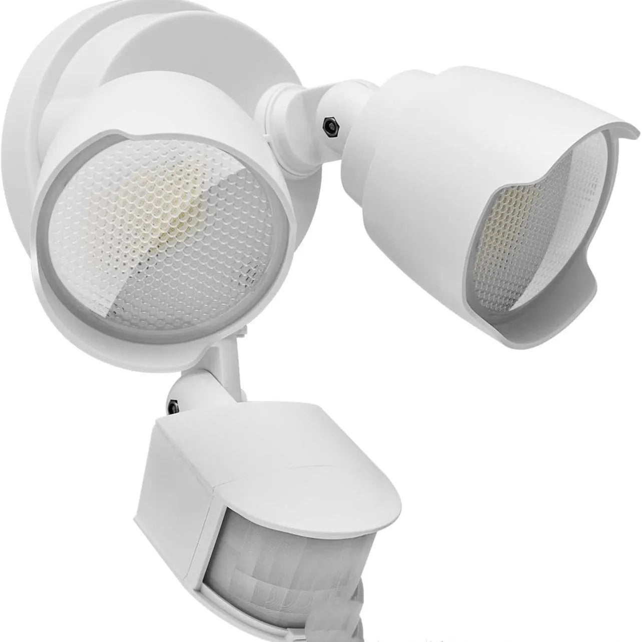White LED security flood light with motion sensor for wall mounting outdoors