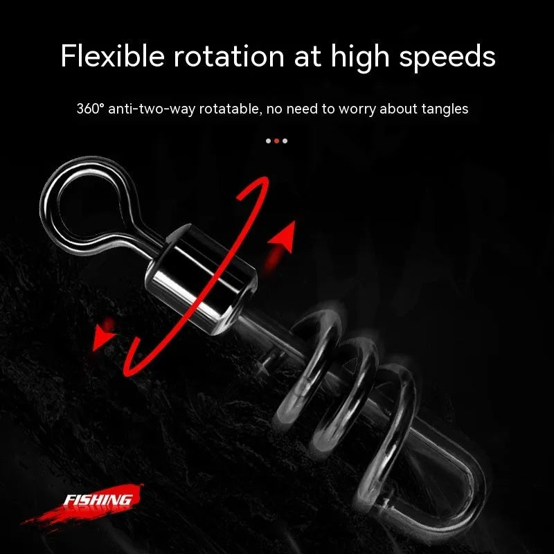 Stainless steel 8-shaped fishing swivel connector in multiple sizes