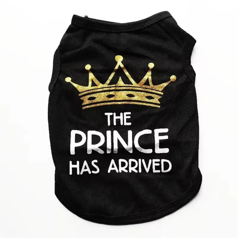 A casual-style cotton dog vest for puppies, shown in a choice of colours including blue, grey, pink, and black.