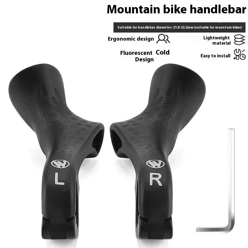 Pair of adjustable nylon bicycle handles in free size for universal cycling fitting
