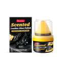 50ml bottle of fragrance leather shoe polish for cleaning and conditioning leather footwear with liquid formula