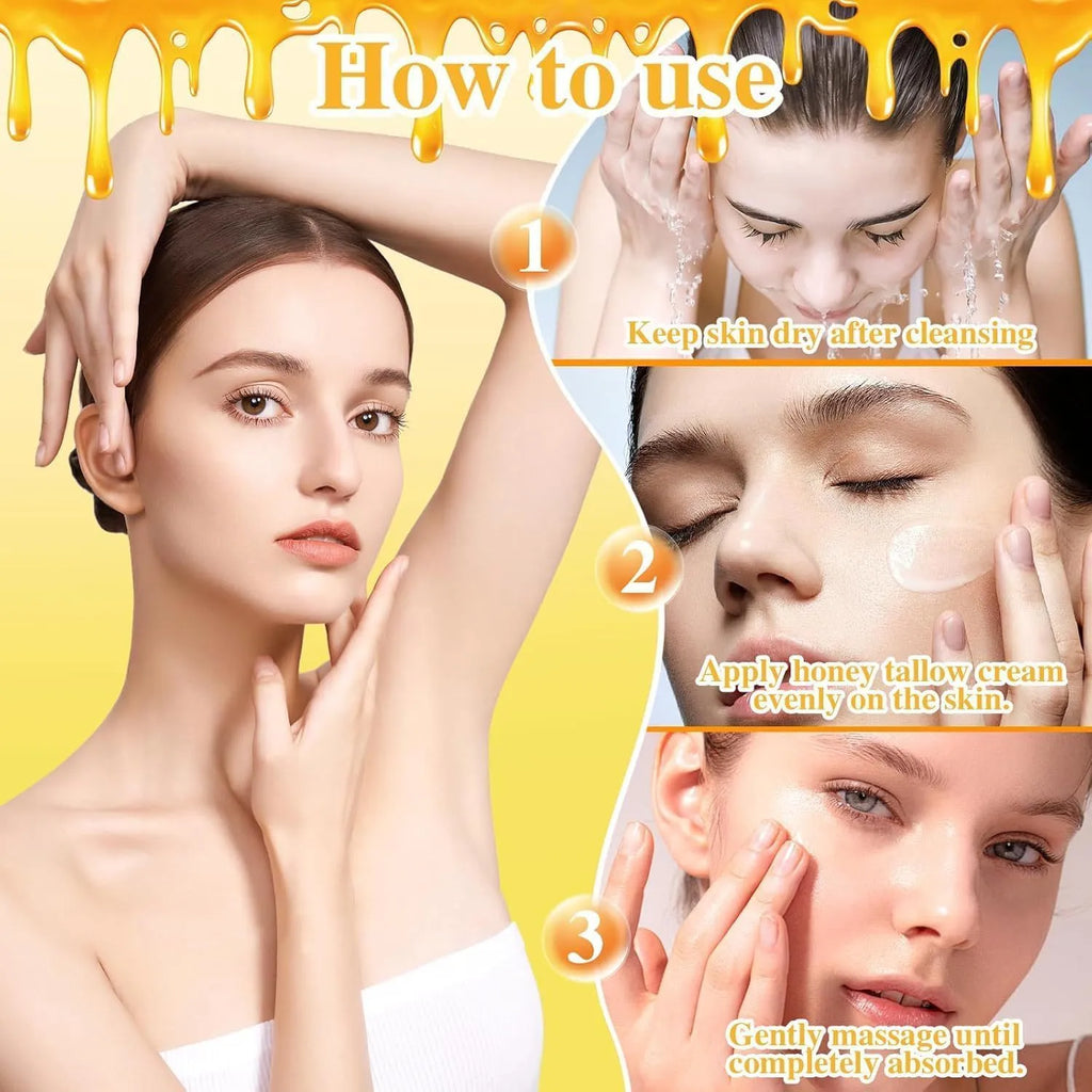 50g jar of honey tallow moisturising cream for dry and combination skin