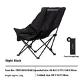 Night black folding moon chair with Oxford cloth seat folded flat for storage