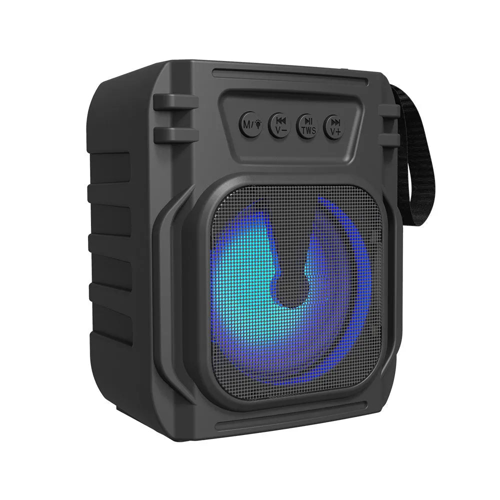 Portable Bluetooth speaker in colour 3107 showing compact design with USB charging port