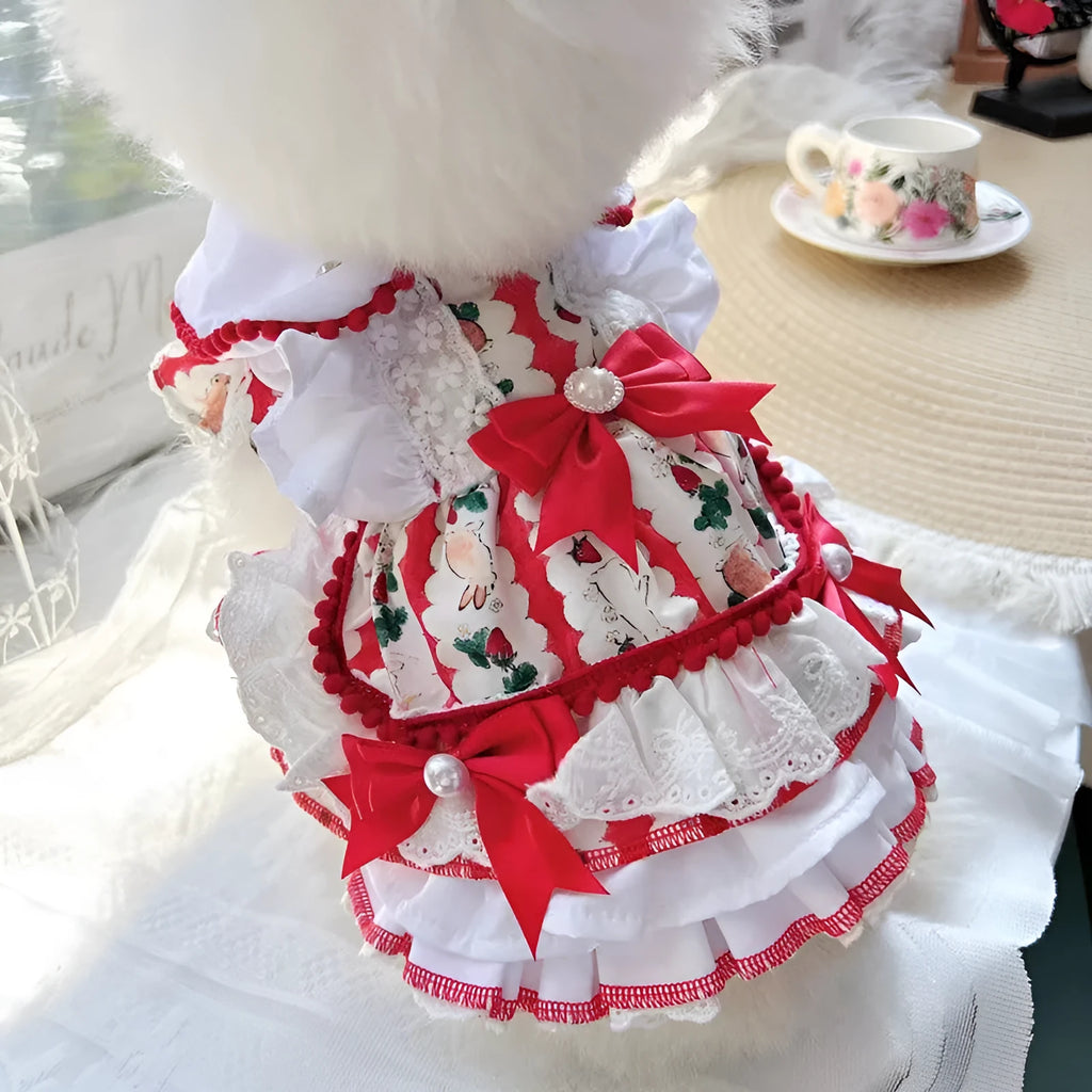 Small dog wearing polyester princess style rabbit skirt costume in various sizes