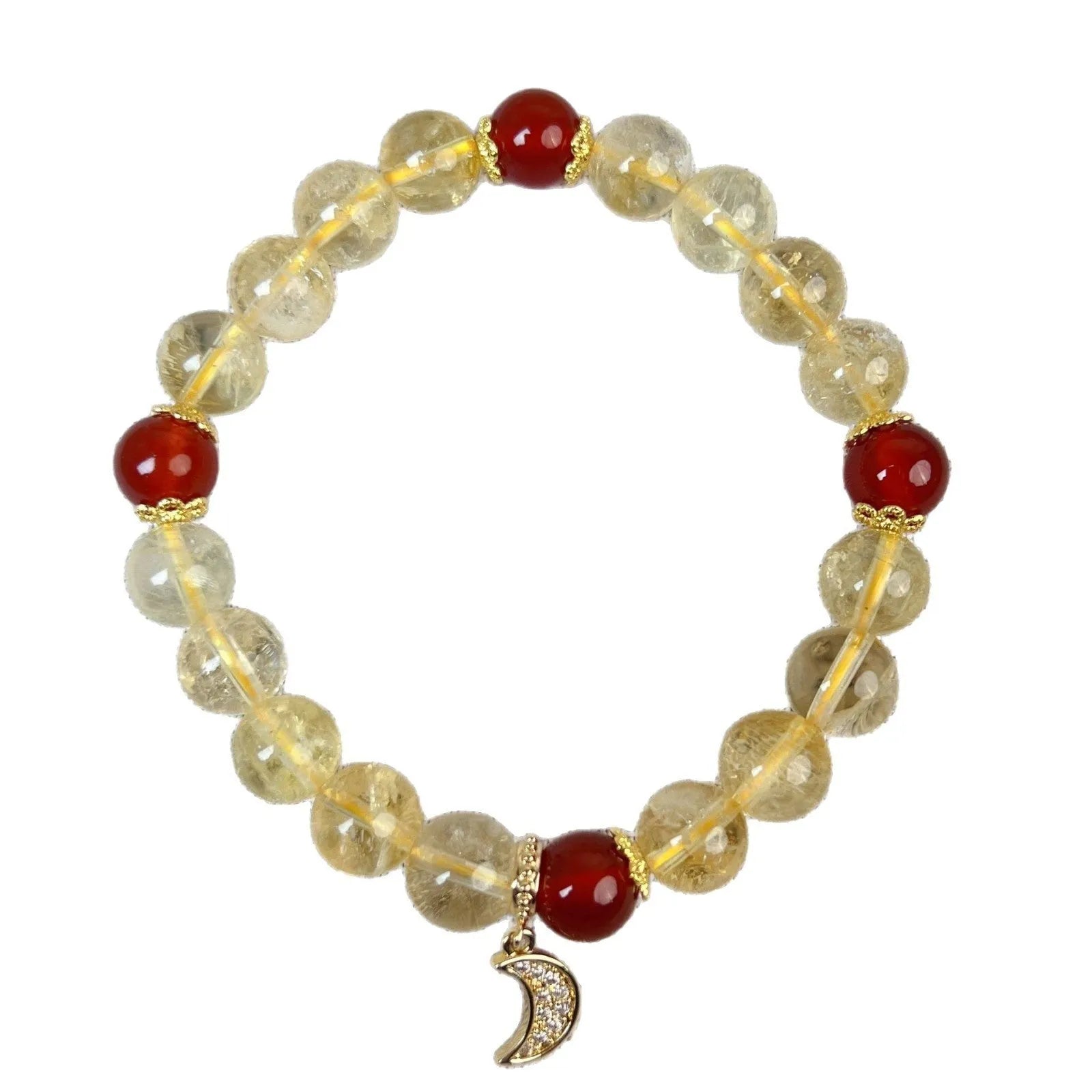 Handcrafted citrine crystal bracelet for women, niche style handmade jewellery