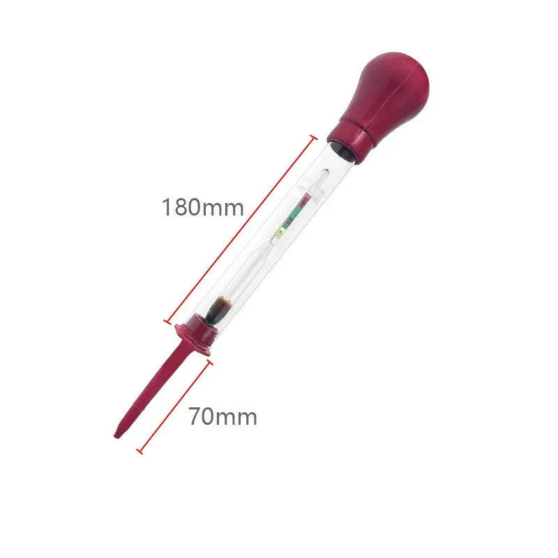 Glass electrohydraulic hydrometer for automotive battery electrolyte density testing