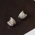 Geometric platinum electroplated zircon earrings for women with European and American style design