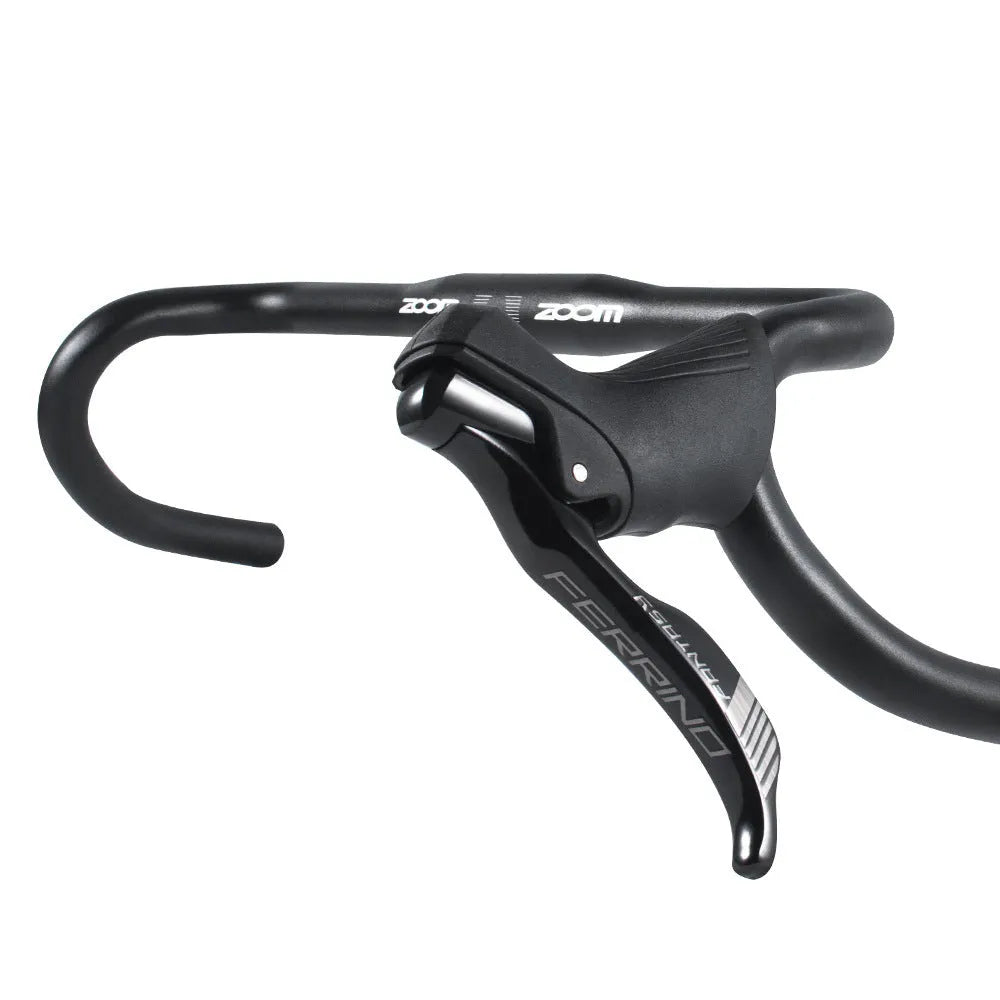Black aluminum alloy road bike bent handlebar 31.8mm clamp 420mm width