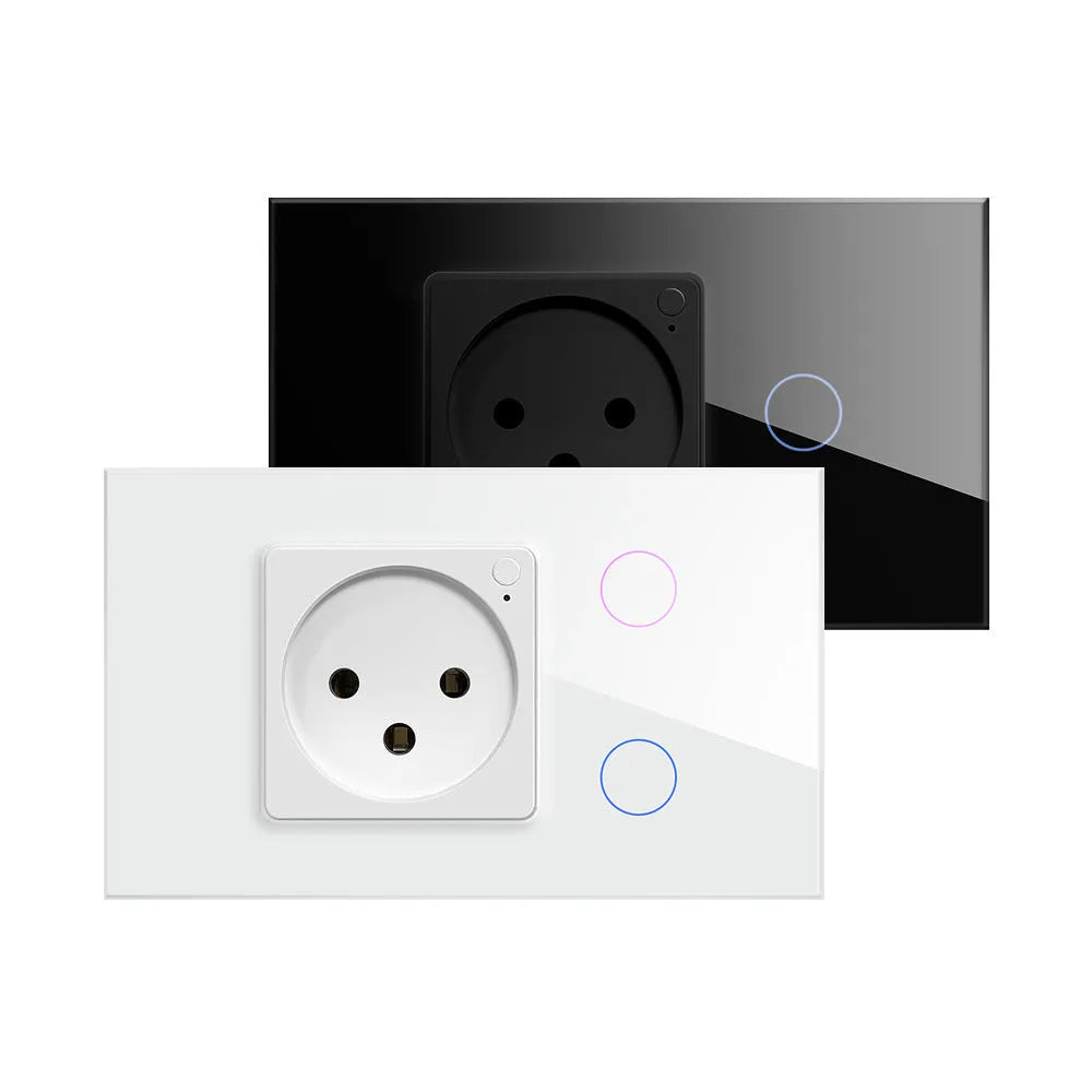 Graffiti colour column touch wall socket with blue red status light and voice control