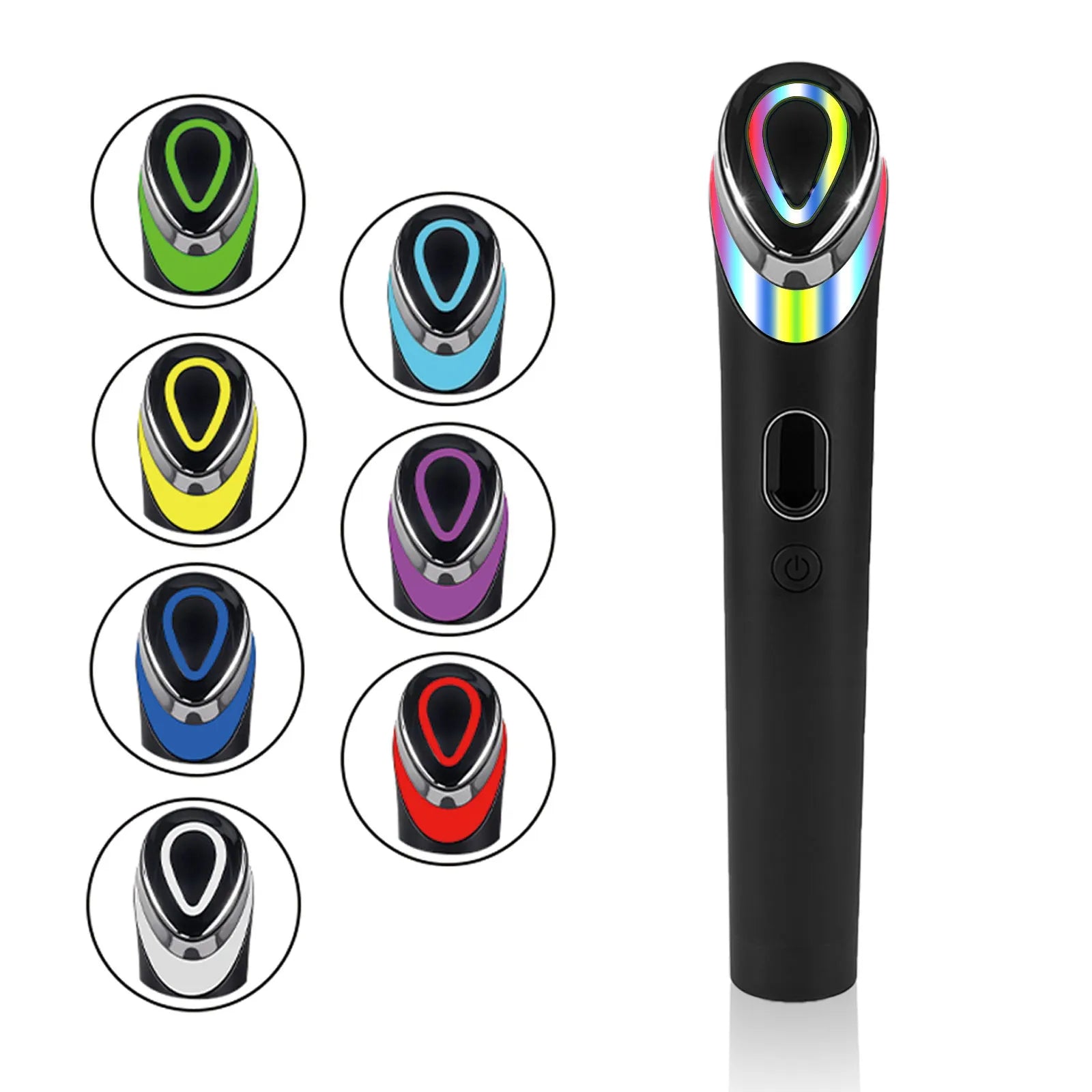 Black 7 colour light vibration face red blue light eye massager with inductive controls