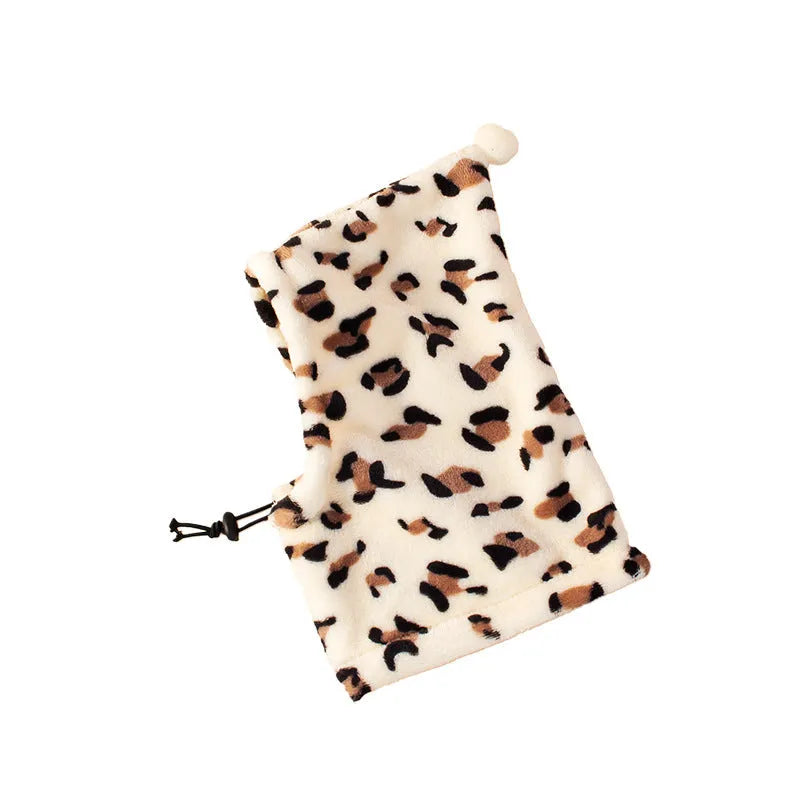 Cute bear and rabbit ear pet headgear in leopard print, black, or red cloth for dogs and cats