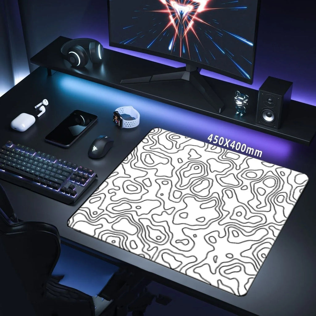 Thickened e-sports mouse pad with fine rice noodle surface and non-slip rubber base, 320x285x3mm