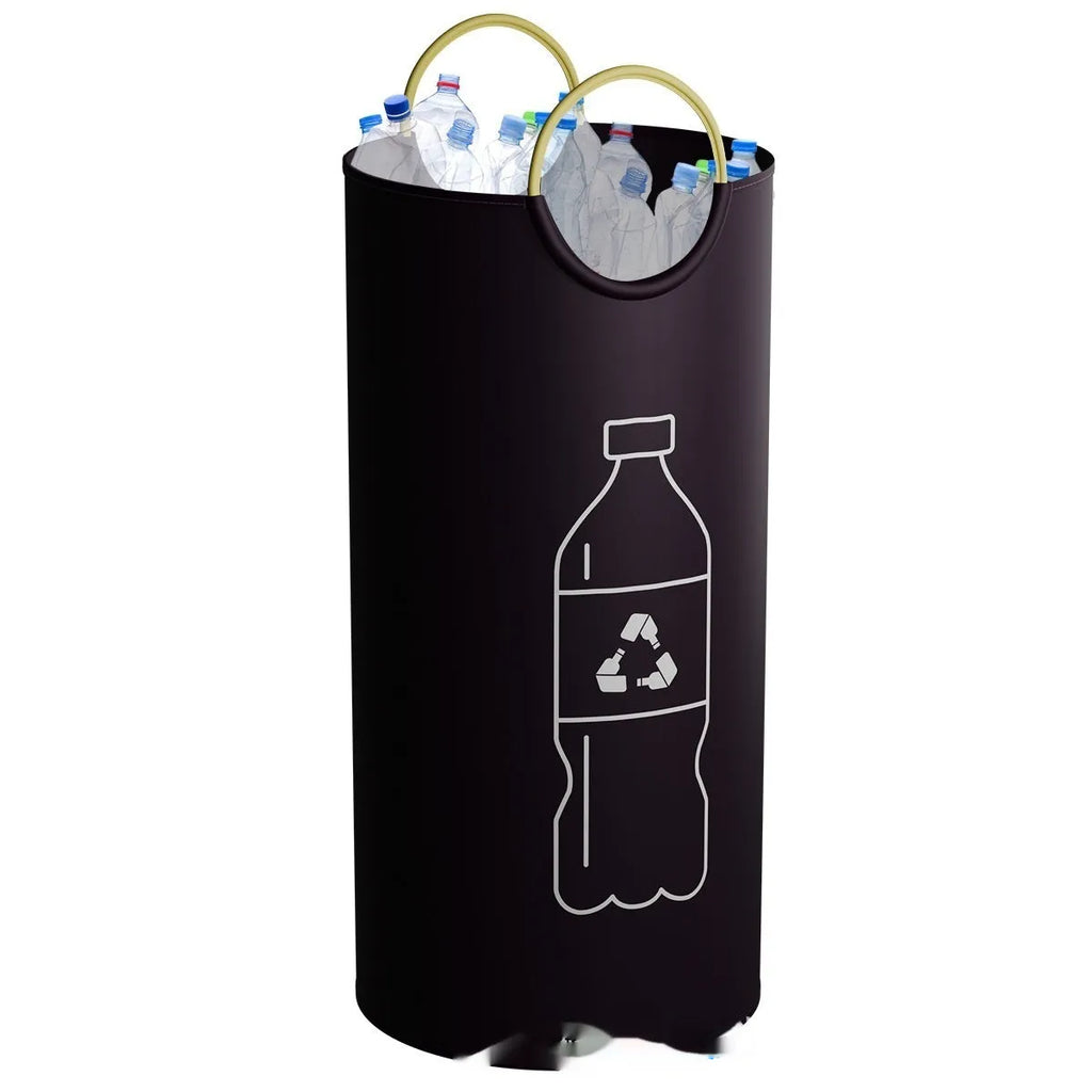 Round portable plastic trash can measuring 38x72cm for office and outdoor use