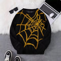Men's loose fit modal and rabbit fur pullover sweater in black and gray colour