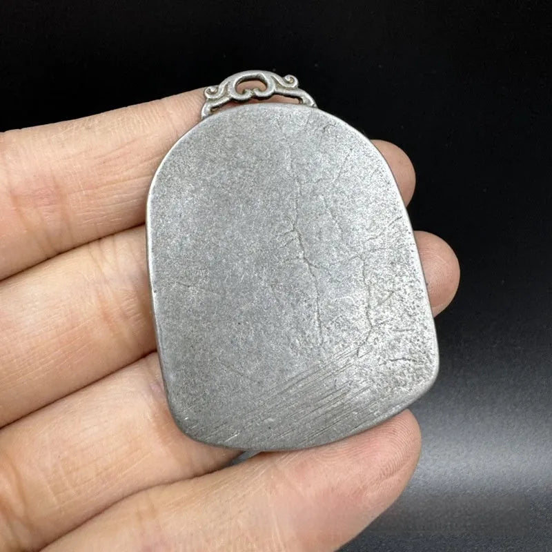 Iron metal pendant ornament with Yamantaka Aryaacalanatha Chinese style geometric design