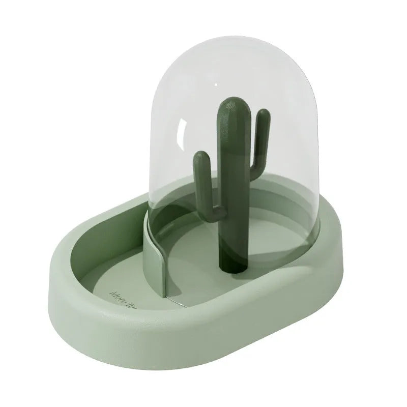 Home Hamster Creative Cactus Automatic Feeder in vanilla warm yellow with 190ml transparent grain storage