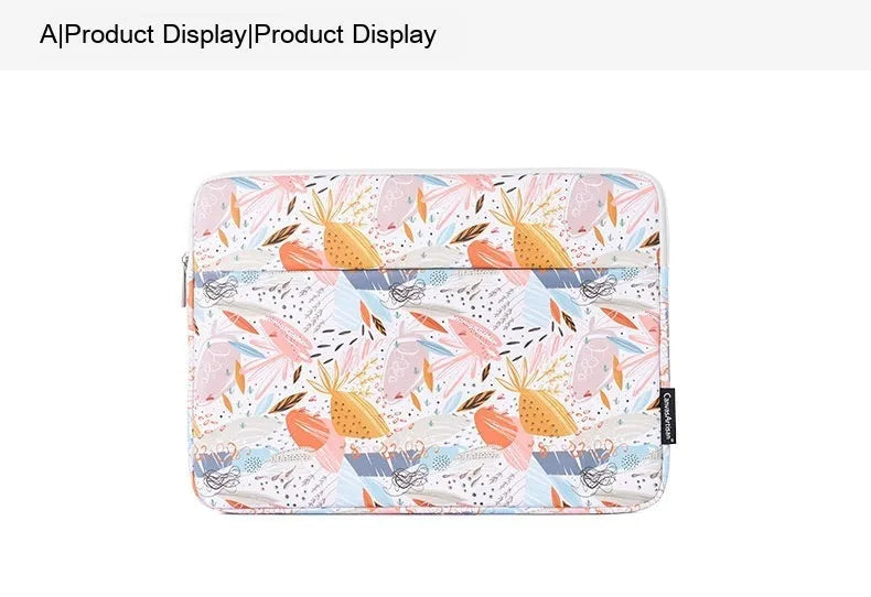 White waterproof PU leather laptop inner bag for 14-inch portable computers.