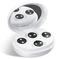 White wireless red light EMS eye and facial massager device for home beauty treatments