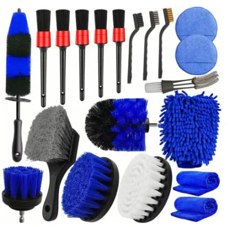 20-piece cleaning brush set for electric drill with PP filaments in a 30x35x10cm storage case