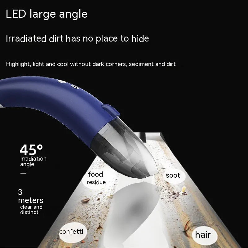 Handheld portable wireless car cleaner with 8000PA suction and USB charging cable