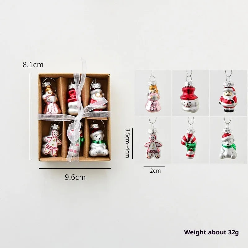 Glass snowman Christmas tree pendant ornament in national style with modern simple design