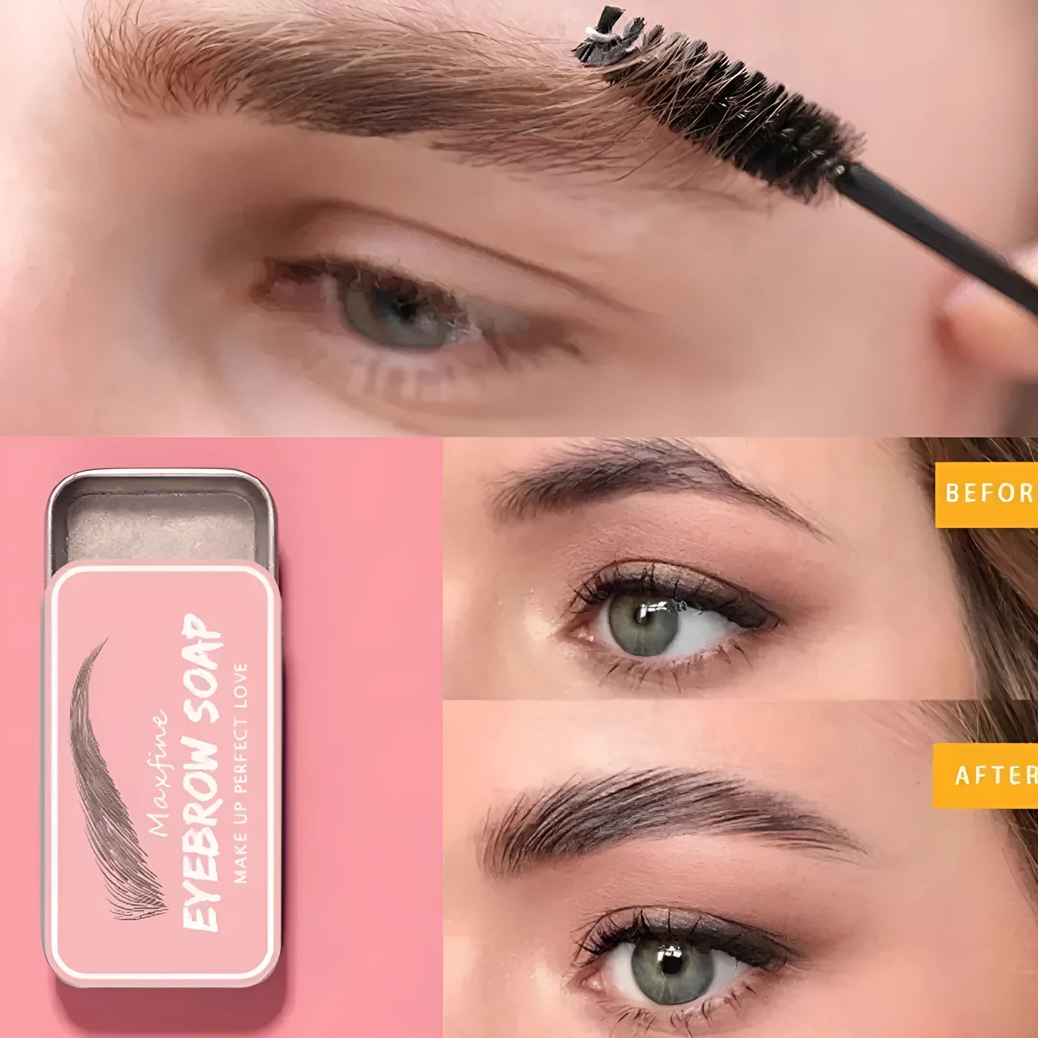 Natural shaping eyebrow cream 10g jar with brush for long-lasting defined brows