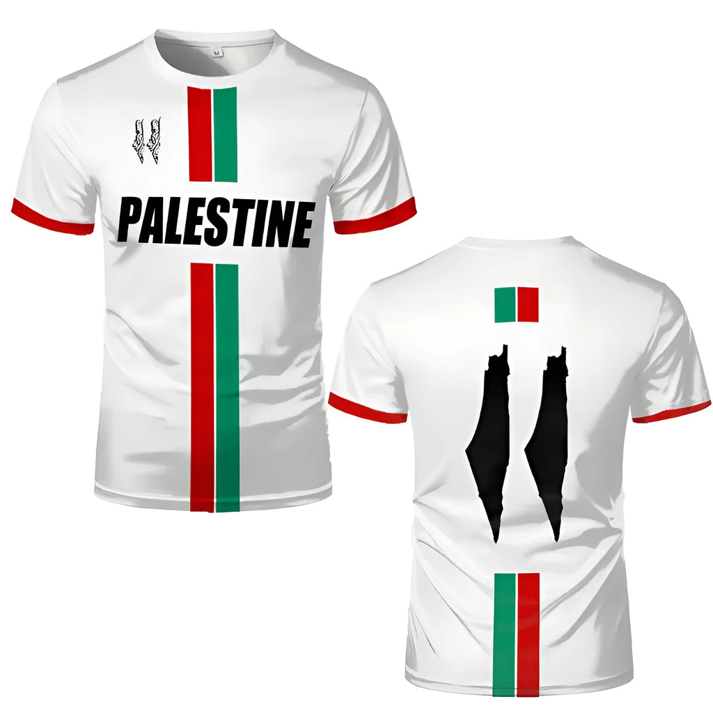 Black football T-shirt with 3D printed design showing half sleeves and stretchy spandex fabric