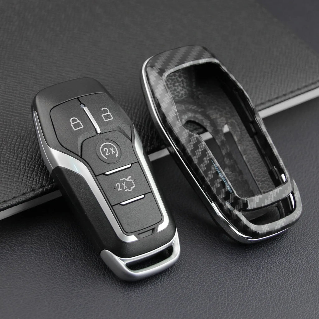 Plastic remote control protective shell with a buckle fastener for a car key.