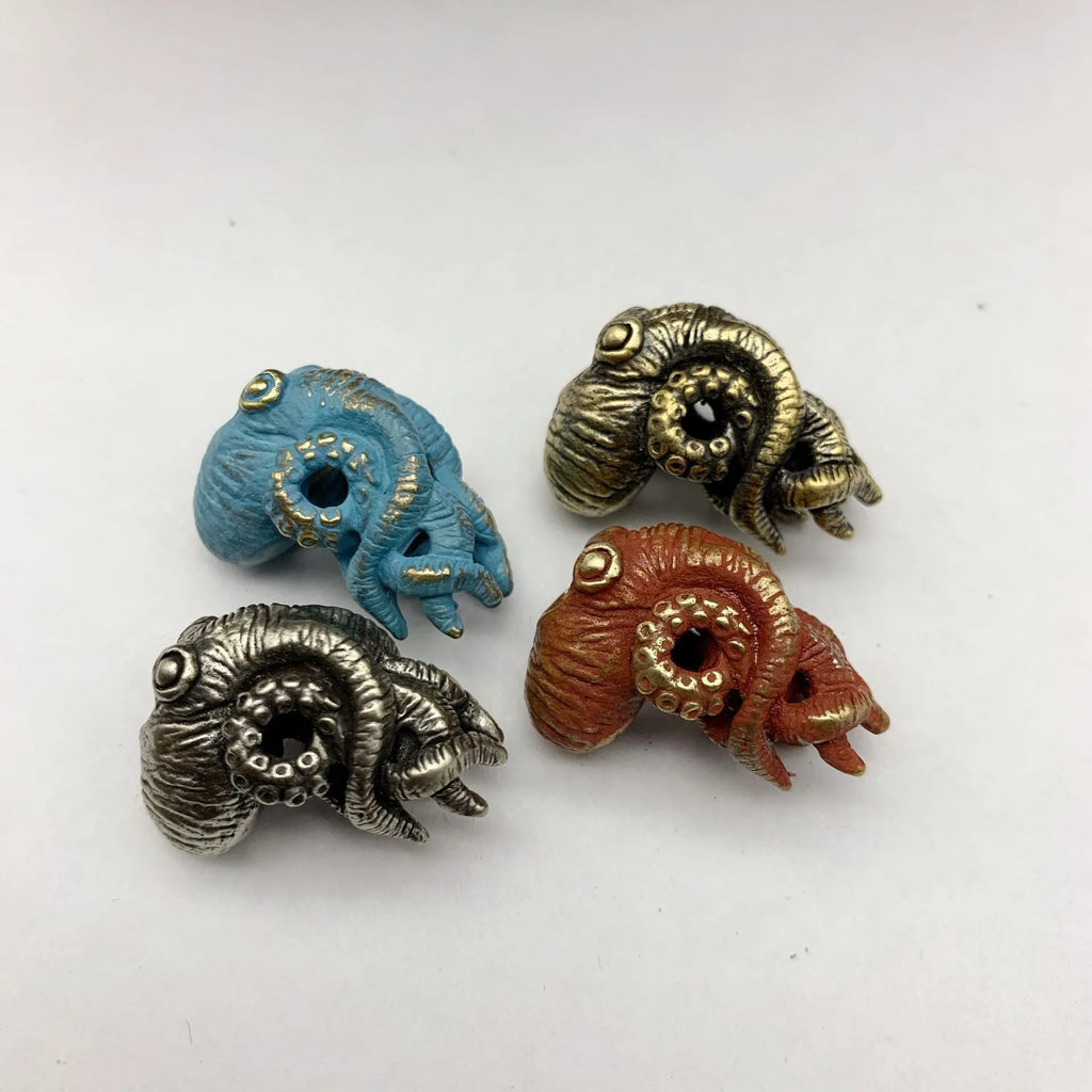 Deep sea octopus design brass key ring pendant in multiple colour finishes for car keys
